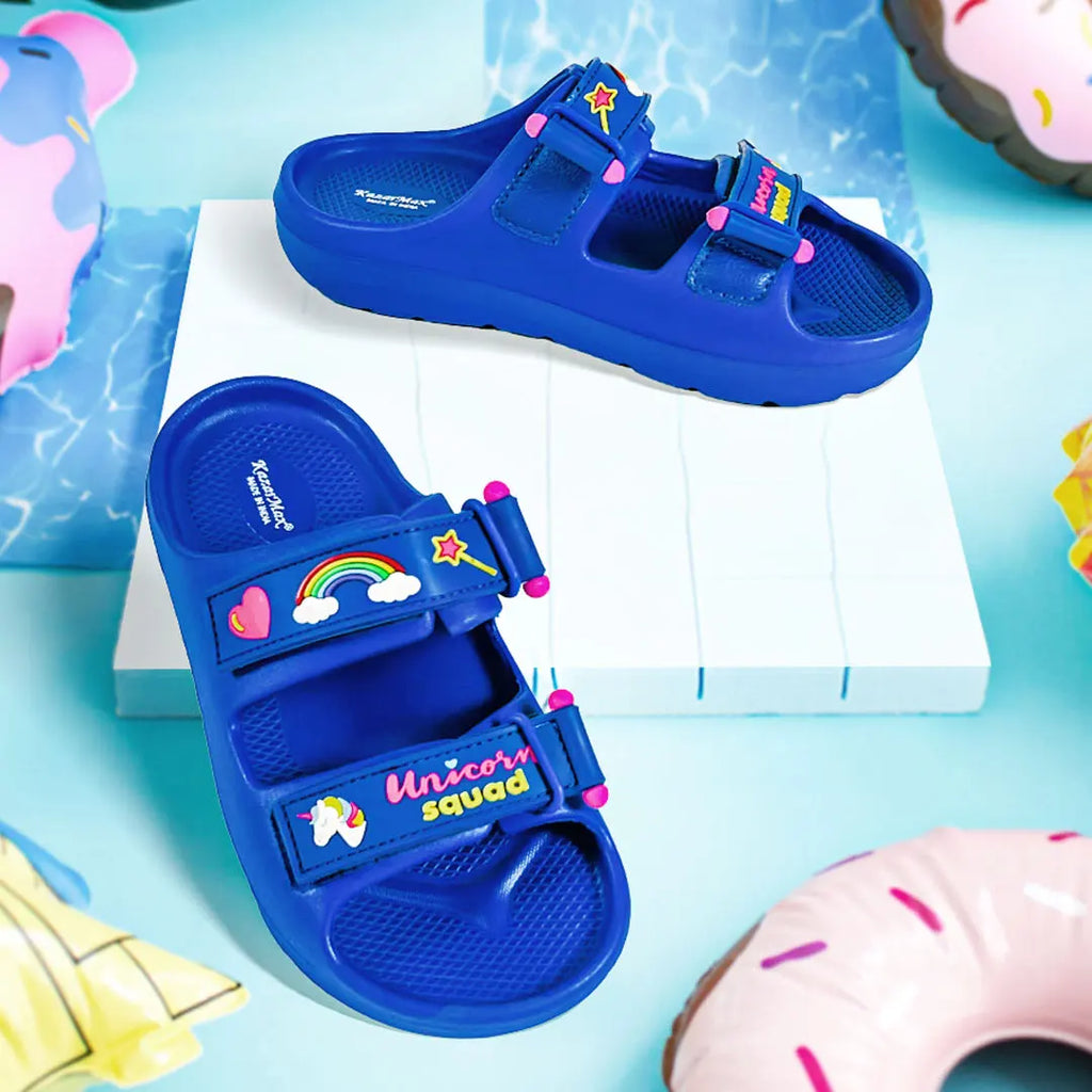 Evolve- Girls Royal Blue Unicorn Water Proof Sandal - Hopits