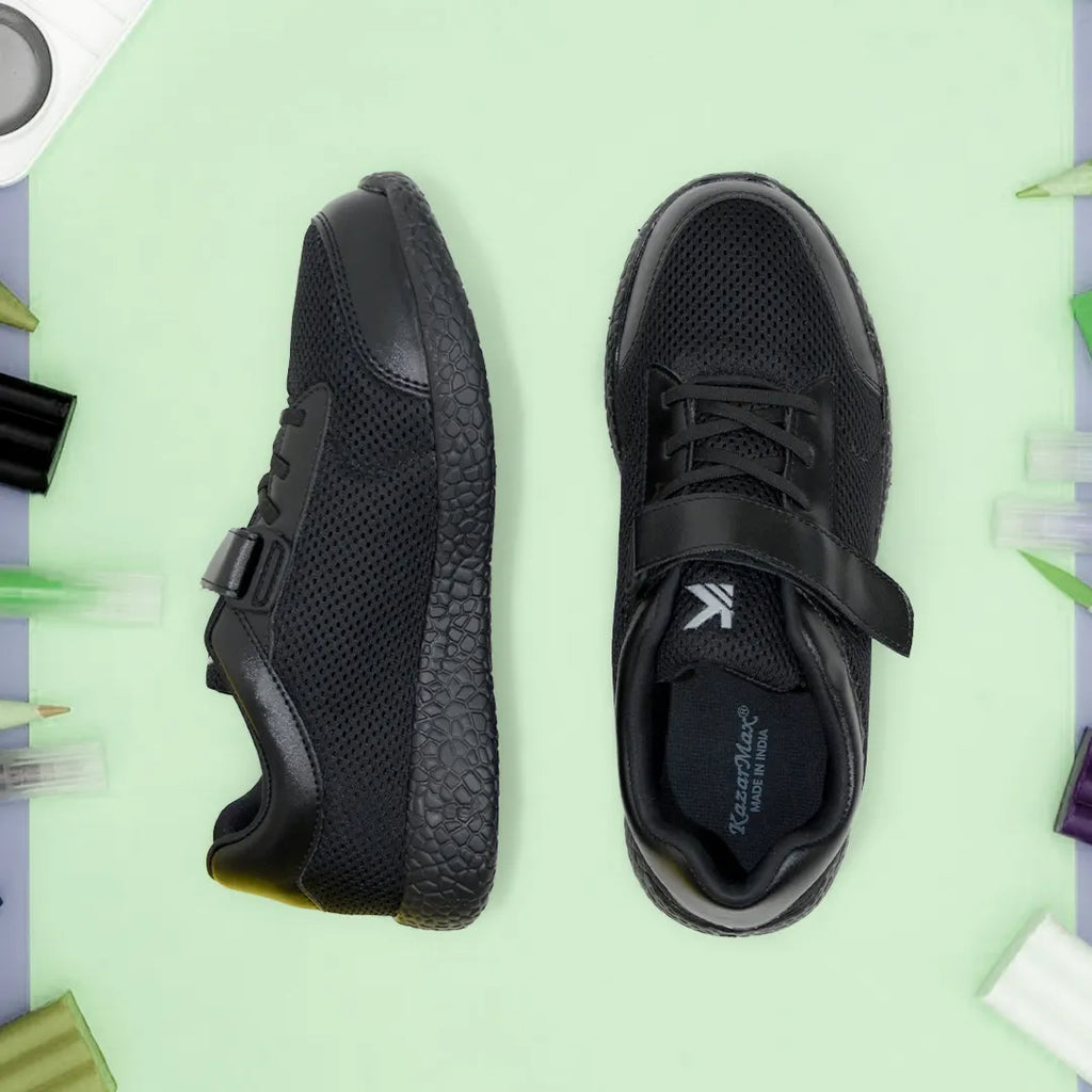 Skudo-Black School Shoes for Teens - Hopits